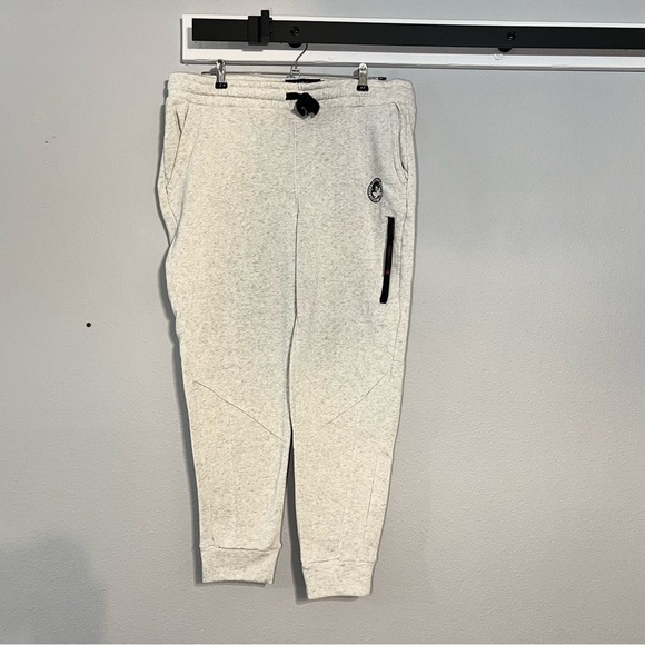 Mens Canada Weathergear Fleece Joggers NWOT Size Medium Oatmeal Light Beige - Picture 1 of 7